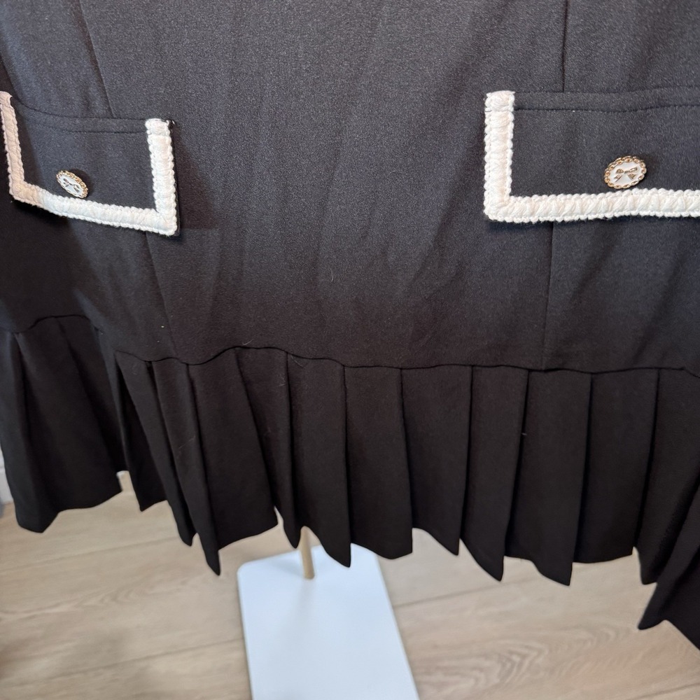 Shein Curve Black White Long Sleeve Shift Dress 4XL - Picture 4 of 8